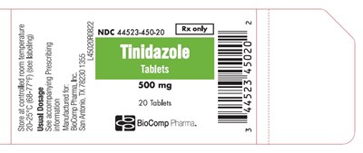 Tinidazole 20ct Label